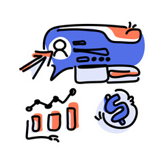 Boost your online presence with our PPC Marketing flat illustration services. Let our professional designs take your marketing efforts to the next level and maximize your ROI
