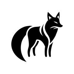 fox vector, logo, silhouette