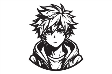 Anime silhouette illustration