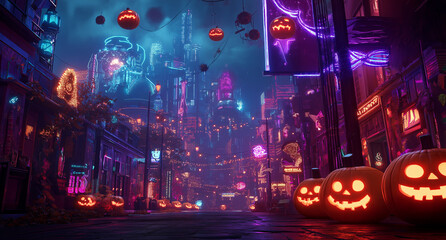 Obraz premium Night of the Jack-o'-Lanterns