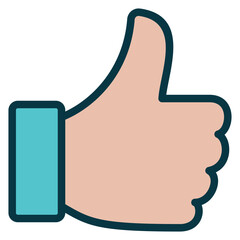 Like Outline Color Icon