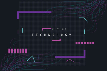 Pattern technology in cyberpunk style. Abstract 3d network