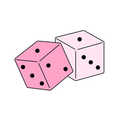 Pink Groovy 70s Dice