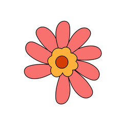 Pink Groovy 70s Flowers 2