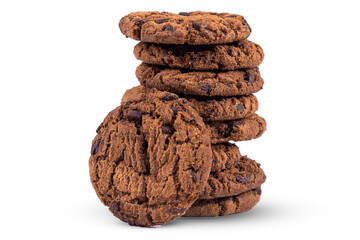 Chocolate cookie isolated transparent background