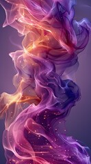 Obraz premium Abstract purple and blue gradient background with swirling wavy liquid shapes