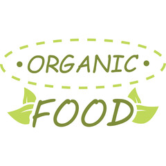 Eco Food, Organic Product, Natural Food, Healthy Product Label, Sticker Icon