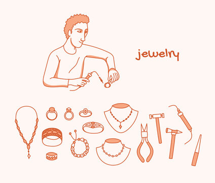 Fabrication artisanale de bijoux : un homme en train de faire des bijoux avec ses outils de bijoutier