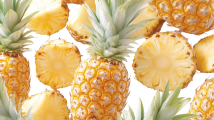 Fresh Ripe Pineapple Fruit Tropical Summer Background