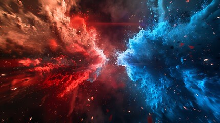 different colors of red and blue creating