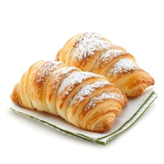 Perfectly Baked Italian Sfogliatella Pastry Dessert on White Background