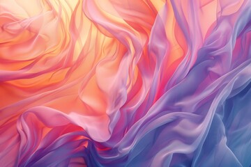 Obraz premium Swirling pink, blue, and yellow gradients blend in an abstract painting, Soft gradients melting into each other
