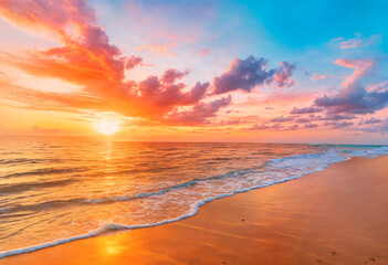 Obraz premium Idyllic Sunrise Over the Serene Sea