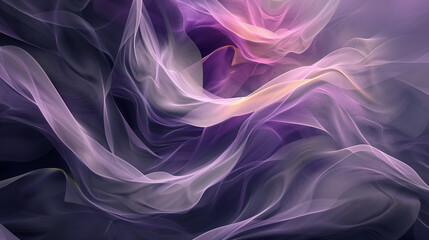 Ethereal Swirling Smoke-Like Patterns in Purple, Pink, and White - Abstract Digital Art with Soft Movement and Gradient Colors.