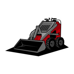 Mini Skid steer loader company logo vector image .	