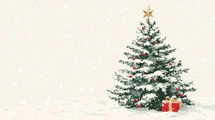 Obraz premium A Christmas tree postcard