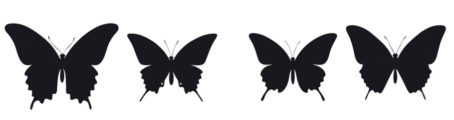 Butterfly vector silhouette art set