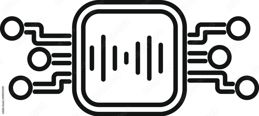 Poster voice recognition software processing sound wave with artificial intelligence