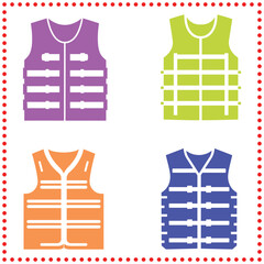 Colorful Safety Vest Silhouettes for High Visibility, Essential Workwear for Construction and Traffic Control