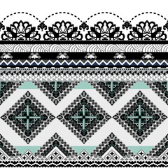 Geometric Tribal Patterns with Floral