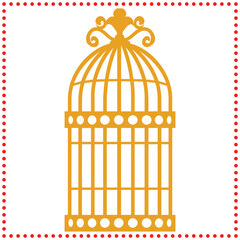 Artistic Birdcage Illustrations in Silhouette, Versatile Design Elements for DIY Creations