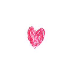 A photo of a red drawn in pencil isolated on white background.