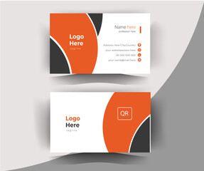Double-sided creative business card vector design template. Vector illustration.