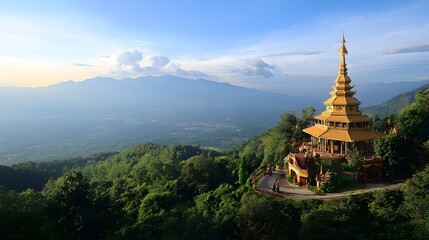 Wat Phra That Doi Suthep: The golden temple of Wat Phra That Doi Suthep overlooking Chiang Mai from its mountain perch.

