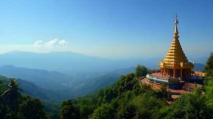 Wat Phra That Doi Suthep: The golden temple of Wat Phra That Doi Suthep overlooking Chiang Mai from its mountain perch.
