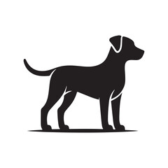 Dog silhouette vector illustration with white background