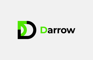 Logo Arrow and Letter D, Template creative design fintech, technology, arrow, growth and increase symbols icon. Editable file