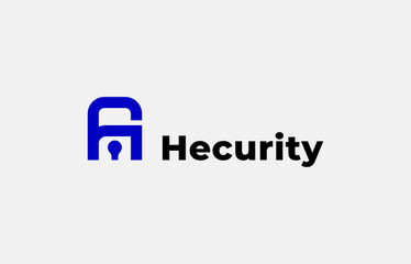 Logo Letter H and Padlock icon, Template design security, secure, guard and protection symbols. Editable file