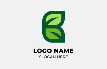 Logo Leaf symbols and Letter B. Template design Nature, tree, go green and growth concept with icon. Editable file