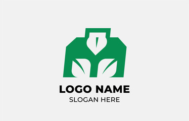 Logo Leaf symbols and Box Delivery. Template design Nature, tree, go green and growth concept with icon. Editable file