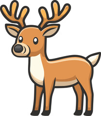Fototapeta premium Cute Cartoon Deer Illustration