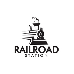 locomotive train railroad logo vector graphic template © Muhammad