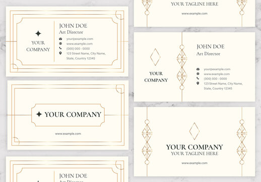Gold And White Business Card
