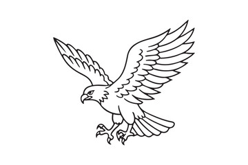 Obraz premium Hawk silhouette vector illustration