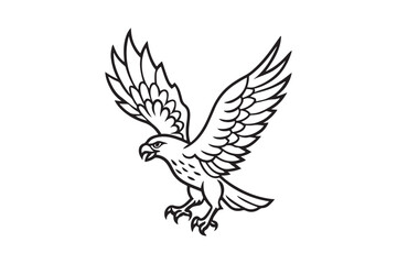 Fototapeta premium Hawk silhouette vector illustration
