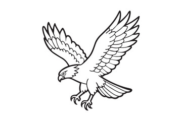 Obraz premium Hawk silhouette vector illustration