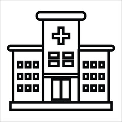 hospital vector icon line template