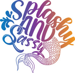 Splashy And Sassy - Mermaid Illustration