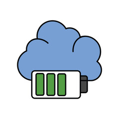 battery color line icon with white background vector stock illustration