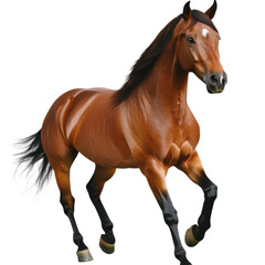 Obraz premium Elegant Horse in Trot Isolated on Transparent Background, Suitable for Equestrian Themes and Sport Illustrations