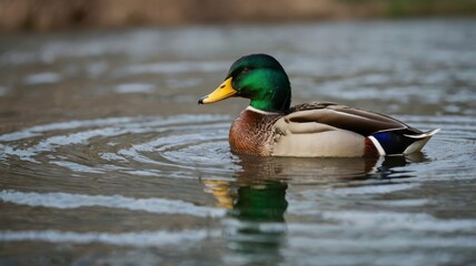 Fototapeta premium Mallard duck water image transparent 