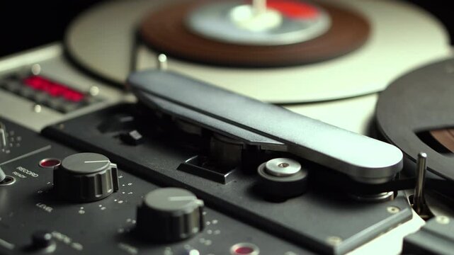 Recording or Playback on Vintage Audio Tape, Professional Reel to Reel Recorder From 1980s