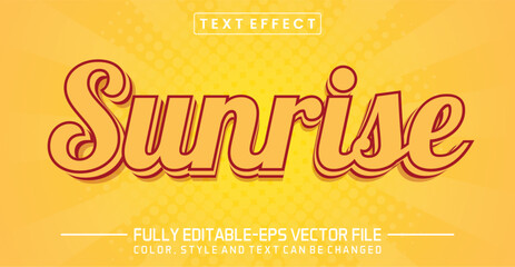 Fototapeta premium Sunrise Text effect editable