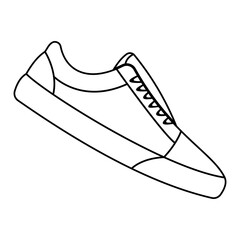 Sneakers Shoes Line Art Illustration