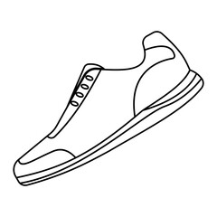 Sneakers Shoes Line Art Illustration