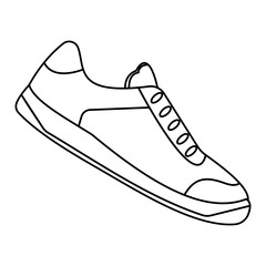 Sneakers Shoes Line Art Illustration